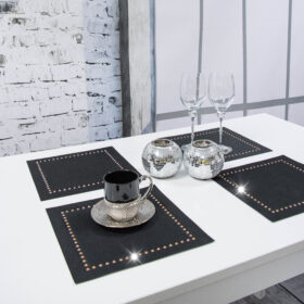 Podkładka Glamour 30×30 – Grafit + Złote dżety