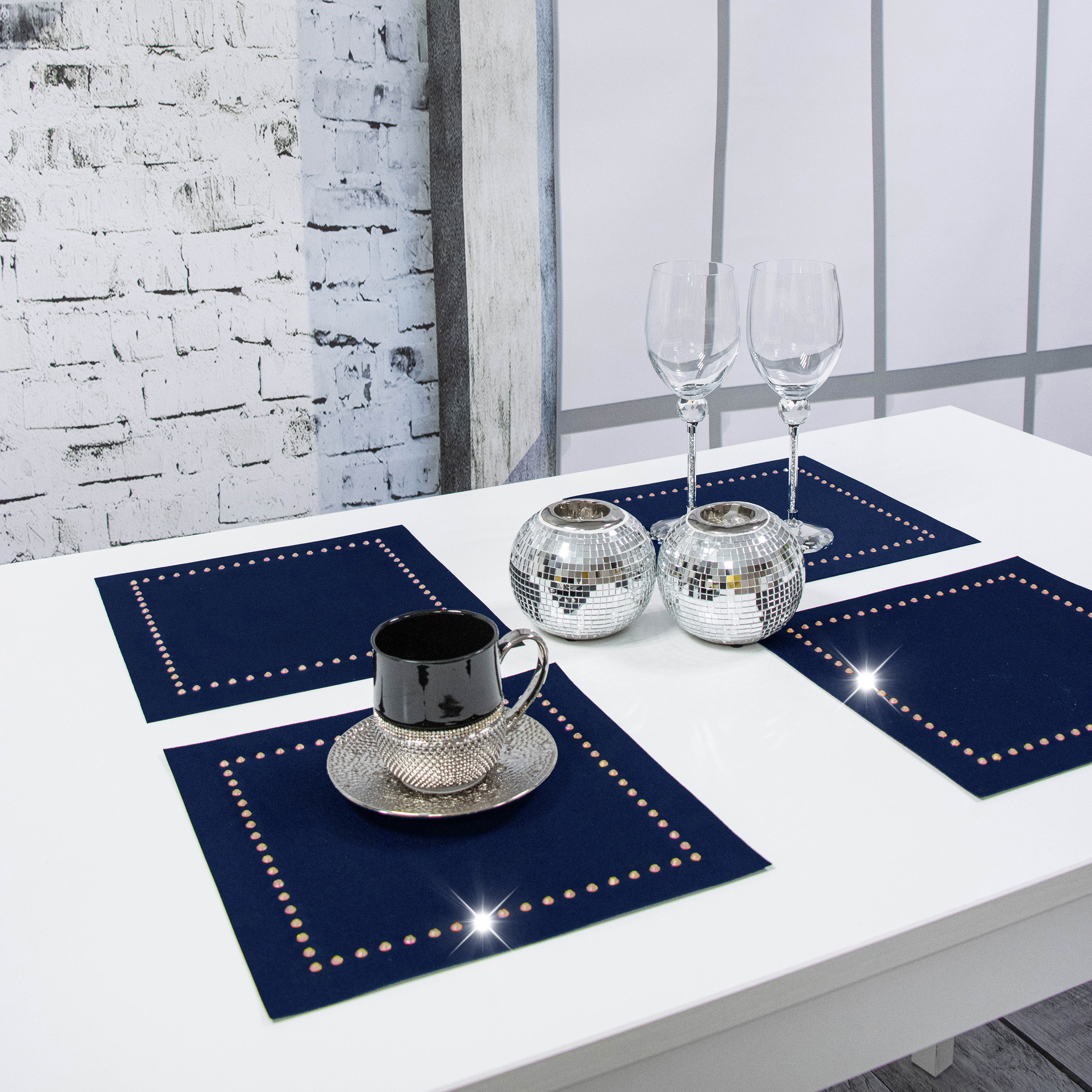 Podkładka Glamour 30×30 – Granat + Złote dżety Podkładka Glamour 30×30 – Granat + Złote dżety