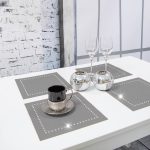 Podkładka Glamour 30×30 – Szara + Srebrne dżety