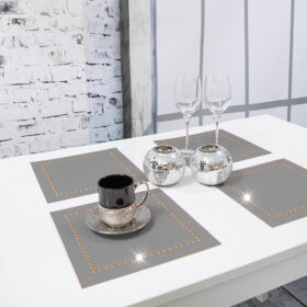 Podkładka Glamour 30×30 – Szara + Złote dżety