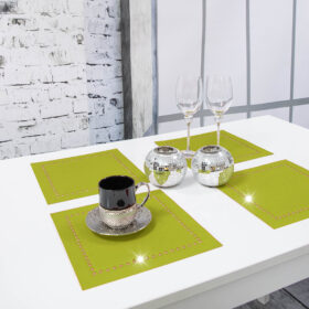 Podkładka Glamour 30×30 – Jasna Zieleń + Złote dżety