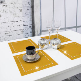 Podkładka Glamour 30×30 – Złota + Srebrne dżety