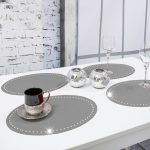 Podkładka Glamour 30×42 Owal – Szary + Srebrne dżety