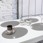 Podkładka Glamour 30×42 Owal – Szary + Srebrne dżety