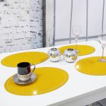 Podkładka Glamour 30×42 Owal – Żółta + Złote dżety