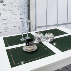 Podkładka Glamour 30×42 – Ciemna zieleń + Złote dżety
