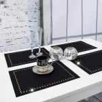 Podkładka Glamour 30×42 – Czarna + Złote dżety