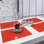 Podkładka Glamour 30×42 – Czerwona + Srebrne dżety