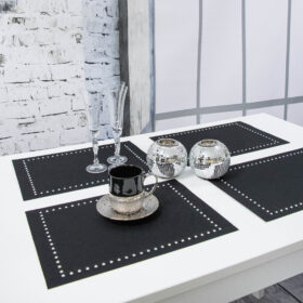 Podkładka Glamour 30×42 – Grafit + Srebrne dżety
