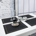 Podkładka Glamour 30×42 – Grafit + Srebrne dżety