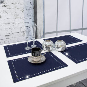 Podkładka Glamour 30×42 – Granat + Srebrne dżety