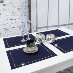 Podkładka Glamour 30×42 – Granat + Złote dżety