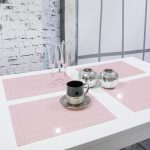 Podkładka Glamour 30×42 – Pudrowy róż + Złote dżety