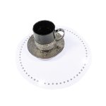 Podkładka Glamour 30 cm Koło – Biała + Złote dżety