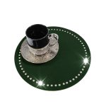 Podkładka Glamour 30 cm Koło – Biała + Złote dżety