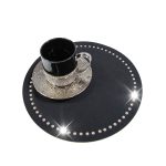 Podkładka Glamour  Koło – Ciemny Zielony + Złote dżety