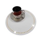 Podkładka Glamour 30 cm Koło – Pudrowy Róż + Srebrne dżety