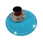 Podkładka Glamour 30 cm Koło – Turkusowa + Srebrne dżety