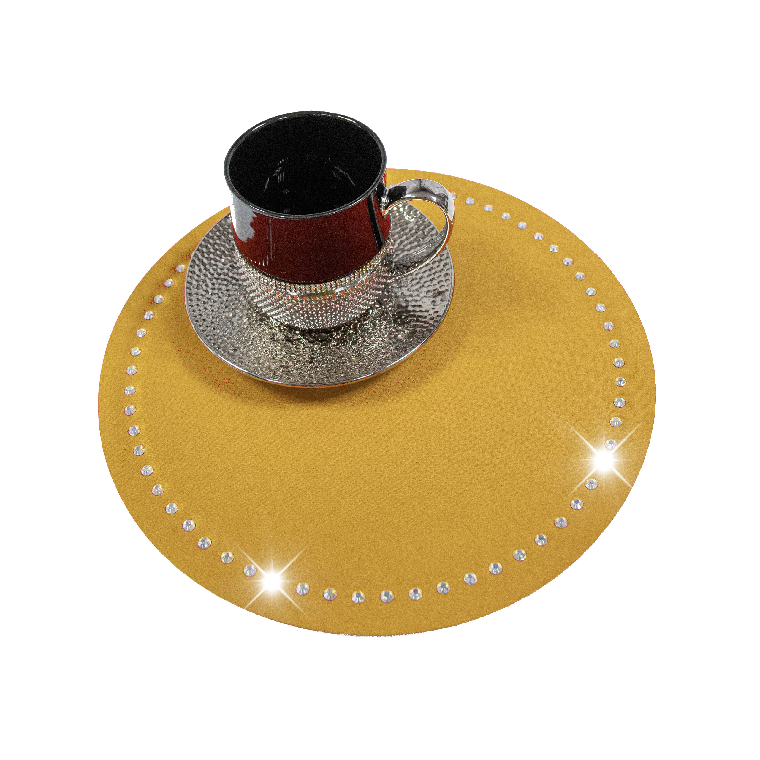 Podkładka Glamour 30 cm Koło – Złota + Srebrne dżety Podkładka Glamour 30 cm Koło – Złota + Srebrne dżety