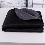 Narzuta dwuwarstwowa pikowana Czarny z grafitem
