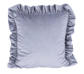 Poszewka welwetowa z falbanką – Szara