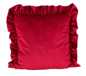 Poszewka welwetowa z falbanką – Bordo
