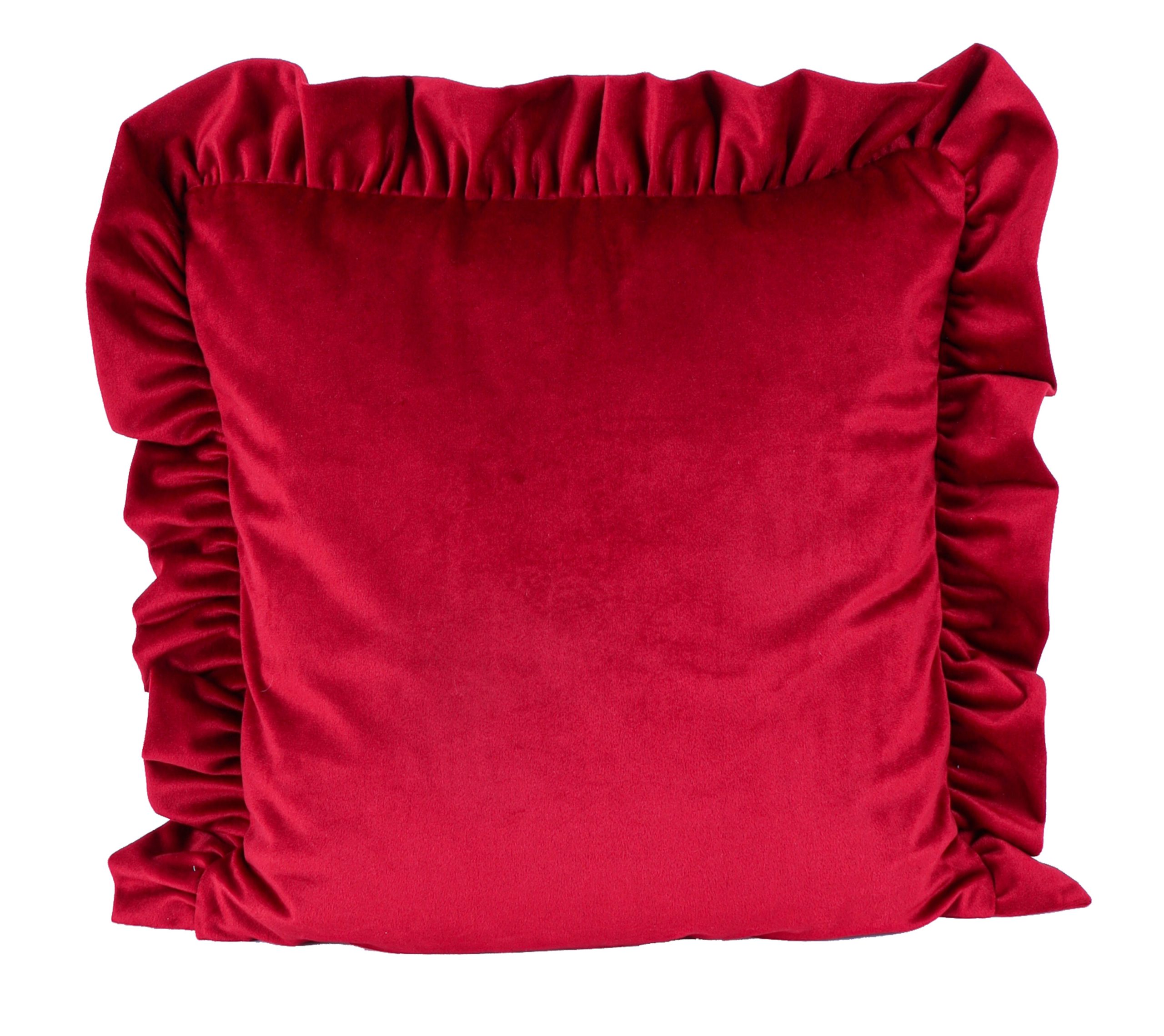 Poszewka welwetowa z falbanką – Bordo Poszewka welwetowa z falbanką – Bordo