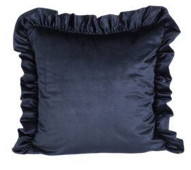 Poszewka welwetowa z falbanką – Czarna