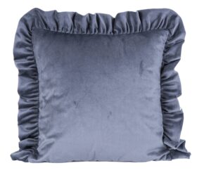 Poszewka welwetowa z falbanką – Grafit