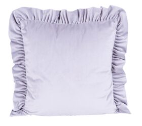 Poszewka welwetowa z falbanką – Jasno Szara