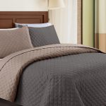 Narzuta dwuwarstwowa pikowana Szary z kakao Narzuta dwuwarstwowa pikowana Szary z kakao