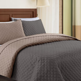 Narzuta dwuwarstwowa pikowana Szary z kakao