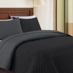 Narzuta dwuwarstwowa pikowana Czarny z grafitem