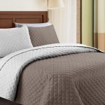 Narzuta dwuwarstwowa pikowana Szara z ekri