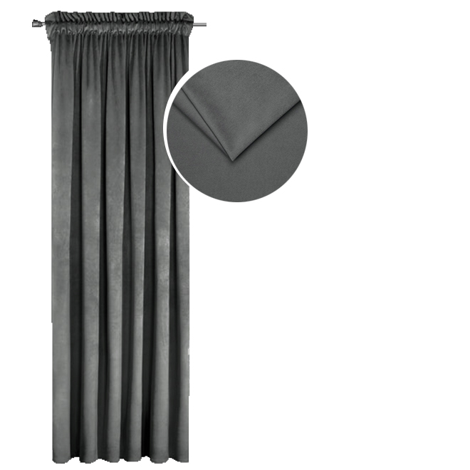 Zasłona welwetowa – Ciemny szary Zasłona welwetowa – Ciemny szary