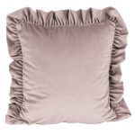 Poszewka welwetowa z falbanką – Pudrowy róż