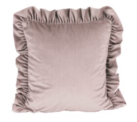 Poszewka welwetowa z falbanką – Beż