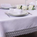 Obrus z Gipiurą Żakard – Biel 233