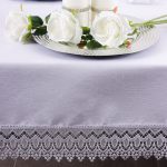 Obrus z Gipiurą Żakard – Biel 233