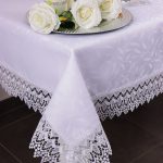 Obrus z Gipiurą Żakard – Biel 154