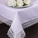 Obrus z Gipiurą Żakard – Biel 175 Obrus z Gipiurą Żakard – Biel 175