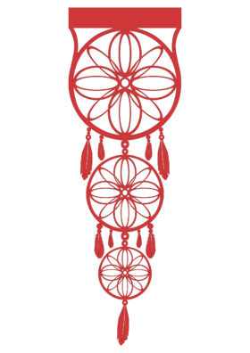 Ażur Panel Łapacz Snów – Czerwony