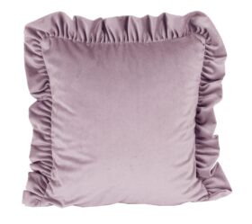 Poszewka welwetowa z falbanką – Pudrowy róż