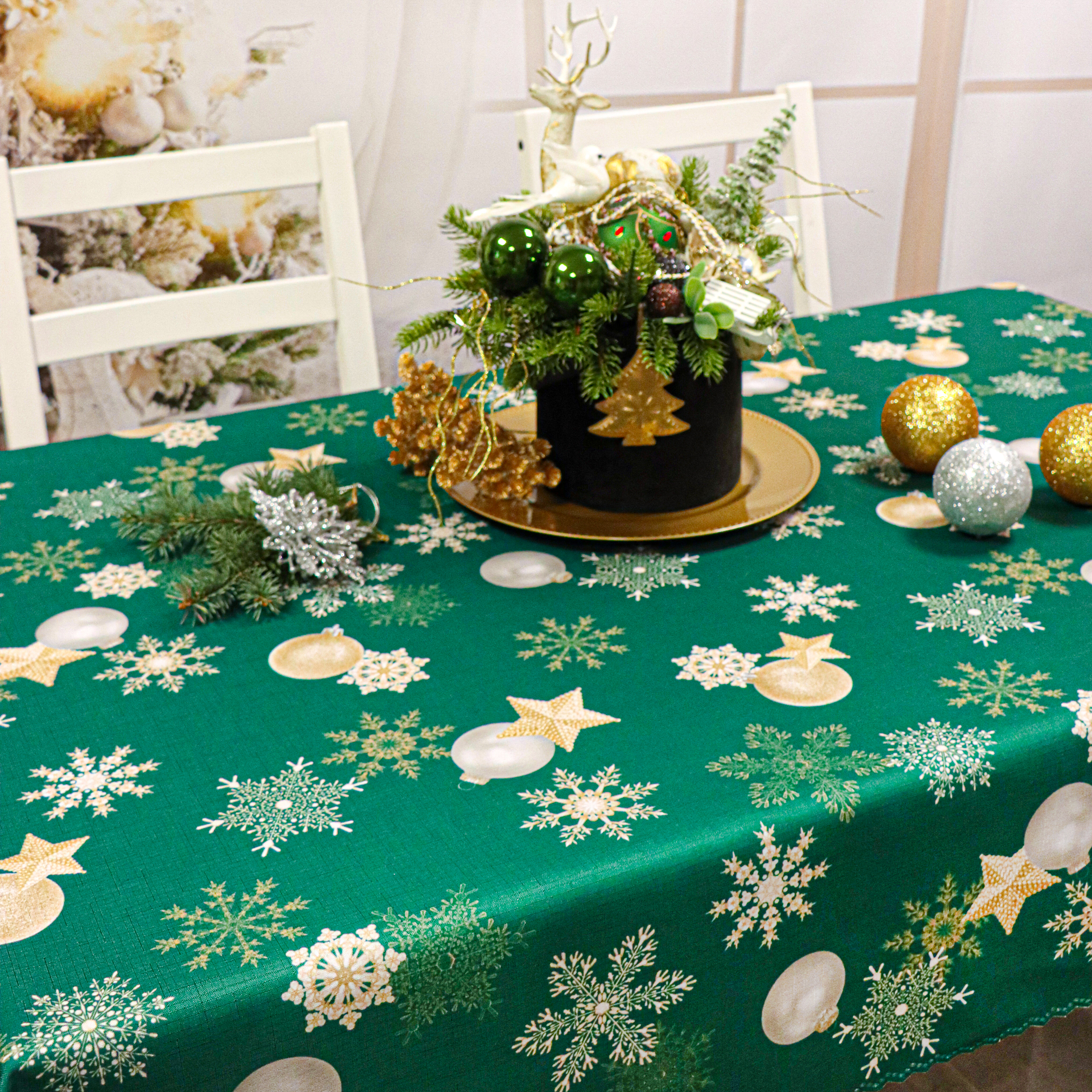 Obrus świąteczny Boże Narodzenie- zielony Obrus świąteczny Boże Narodzenie- zielony