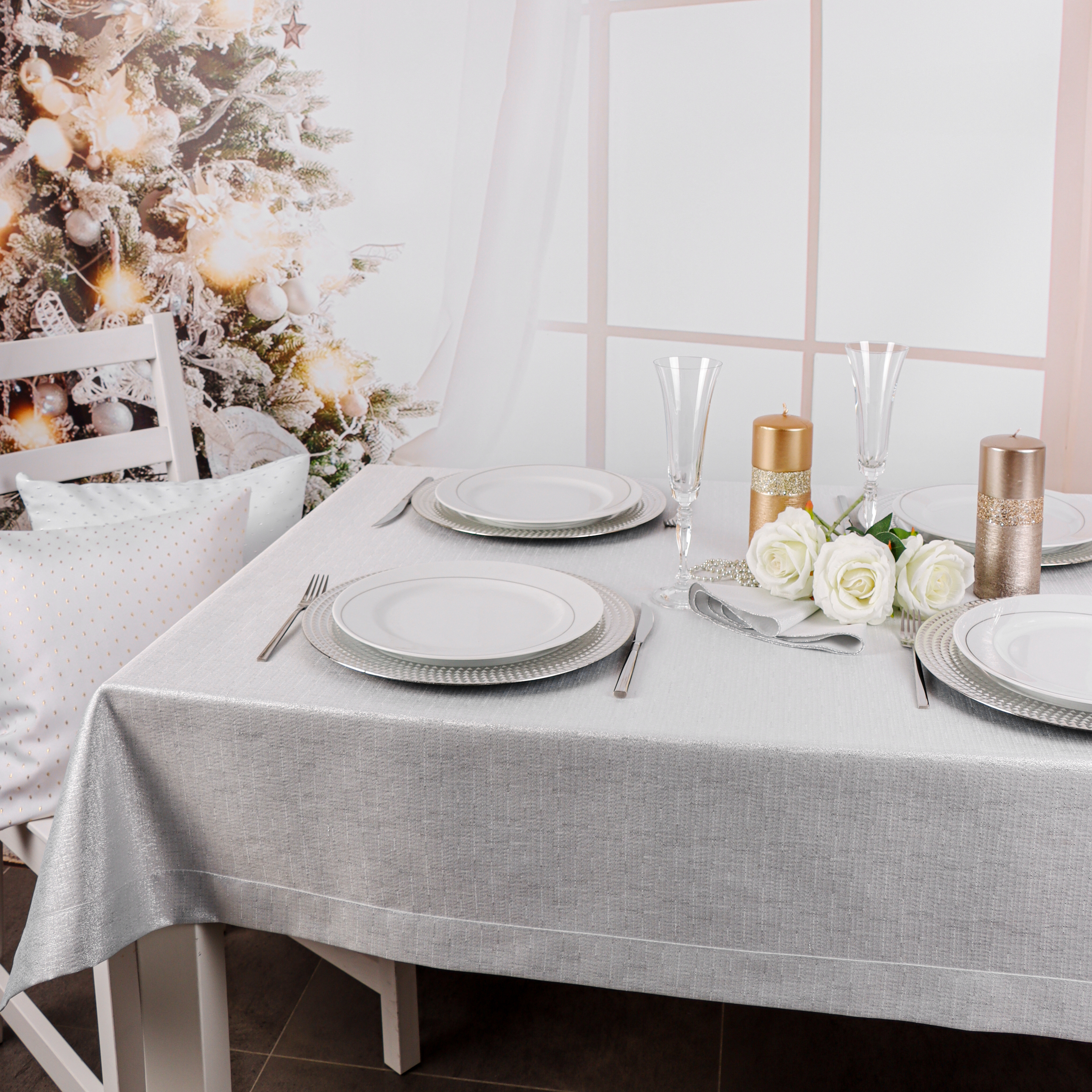 Obrus Brokat – Srebro Obrus Brokat – Srebro