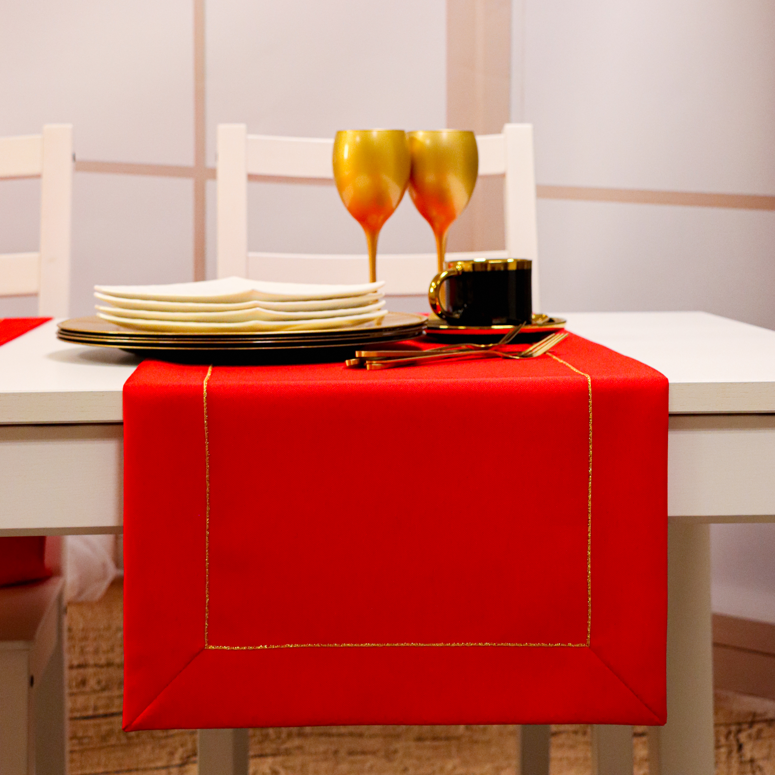 Bieżnik Panama Lux-Czerwień złoto Bieżnik Panama Lux-Czerwień złoto