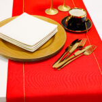 Bieżnik Panama Lux-Czerwień złoto Bieżnik Panama Lux-Czerwień złoto