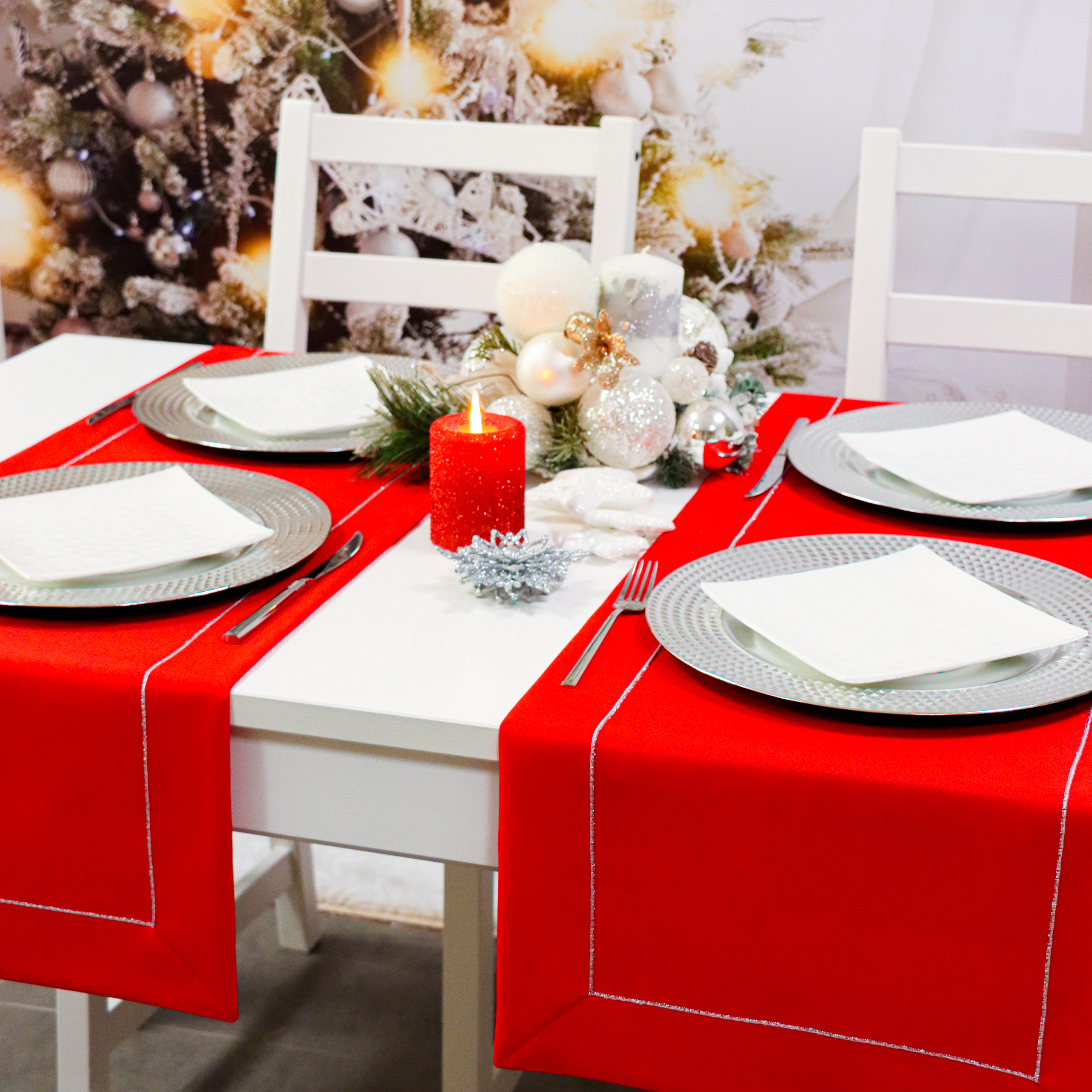 Bieżnik Panama Lux – Czerwień srebro Bieżnik Panama Lux – Czerwień srebro