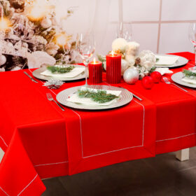 Obrus Panama Lux – Czerwień srebro