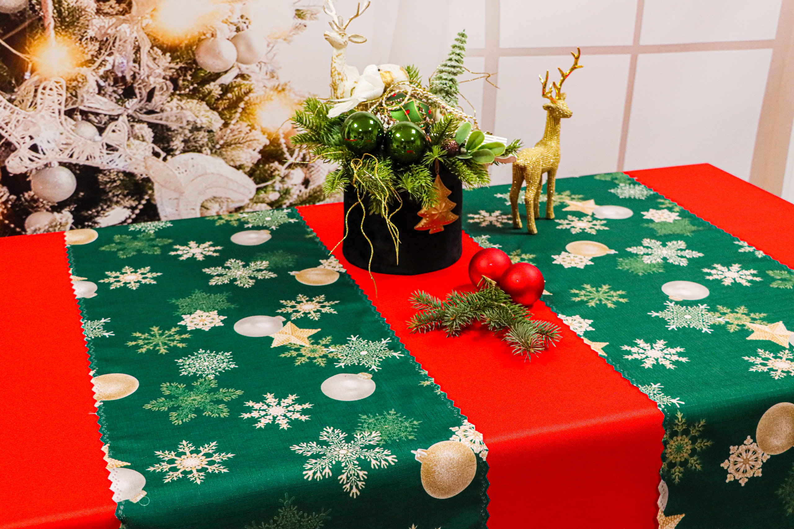 Bieżnik Świąteczny-zielony Bieżnik Świąteczny-zielony